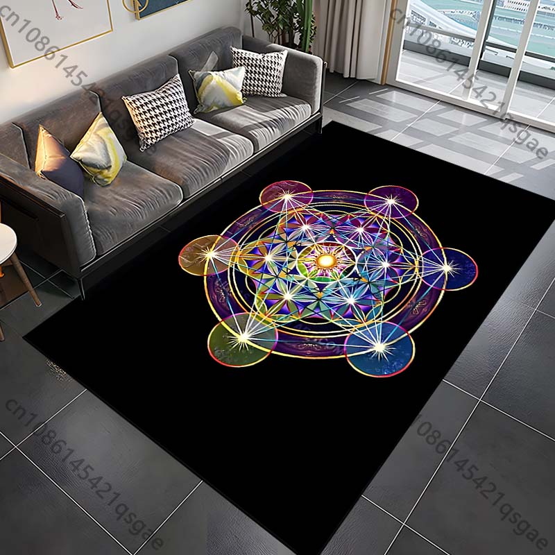 Origin of The World Metatron's Cube Pattern Rug Carpets for Bedroom Living Room Sofa Mat Creative Door Mat Area Rug Home Decor