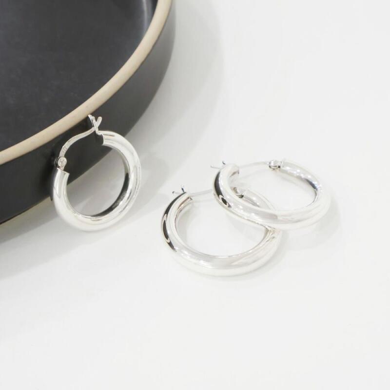 One-touch ring earrings, bold ring, 925 silver earrings