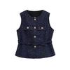 Kaslead New Women clothes Western Style Versitile Fashion Graceful Multicolor Belt Decoration Vest Vest