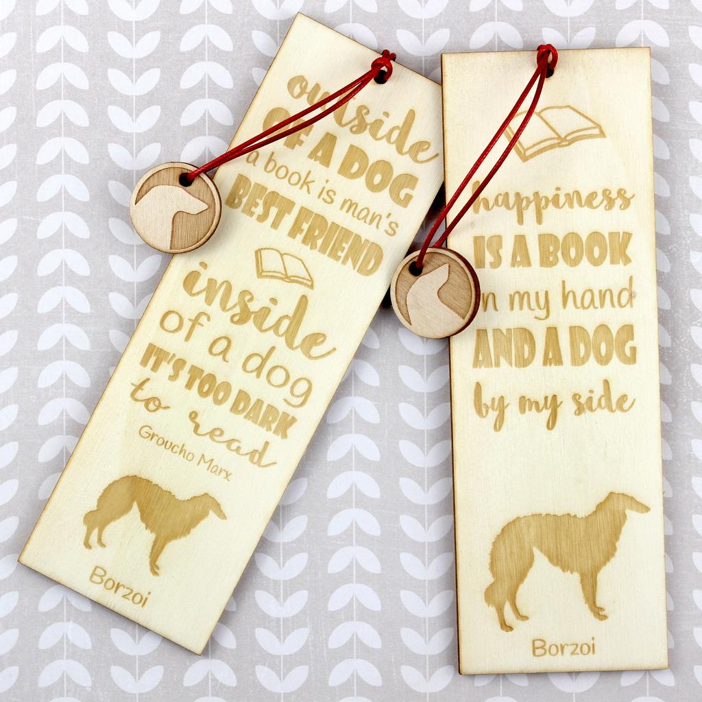 Borzoi, Russian Hunting Sighthound, Russian Wolfhound – Dog bookmark, personalized bookmark – Design 01 | Art-Dog
