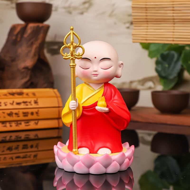 Смоляные изделия ручной работы и украшения Бодхисаттвы Ди Цзан Вана с горы Цзюхуа, Маленький монах-Будда