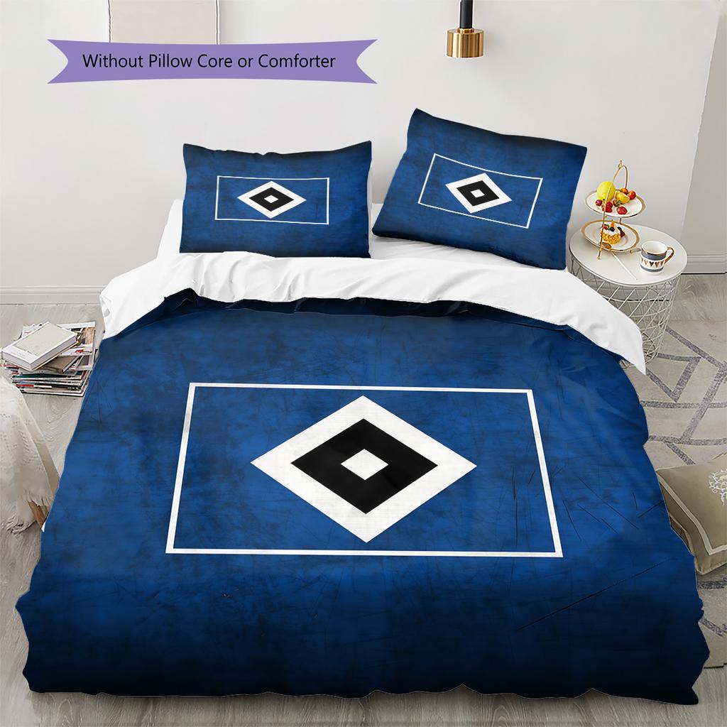 Hamburger SV Pattern Bedding Quilt Set Home Decoration Gift (1 * duvet cover + 2 * pillowcase without core)