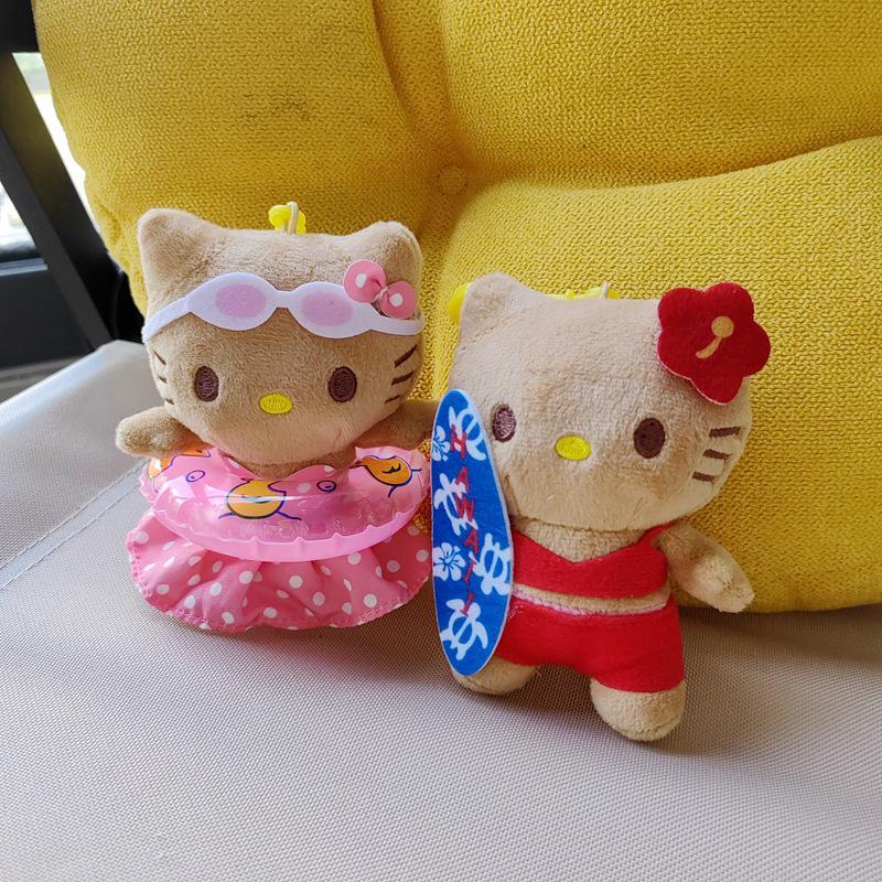 Черный кот Ананас Серфинг Плюшевая игрушка Подвеска