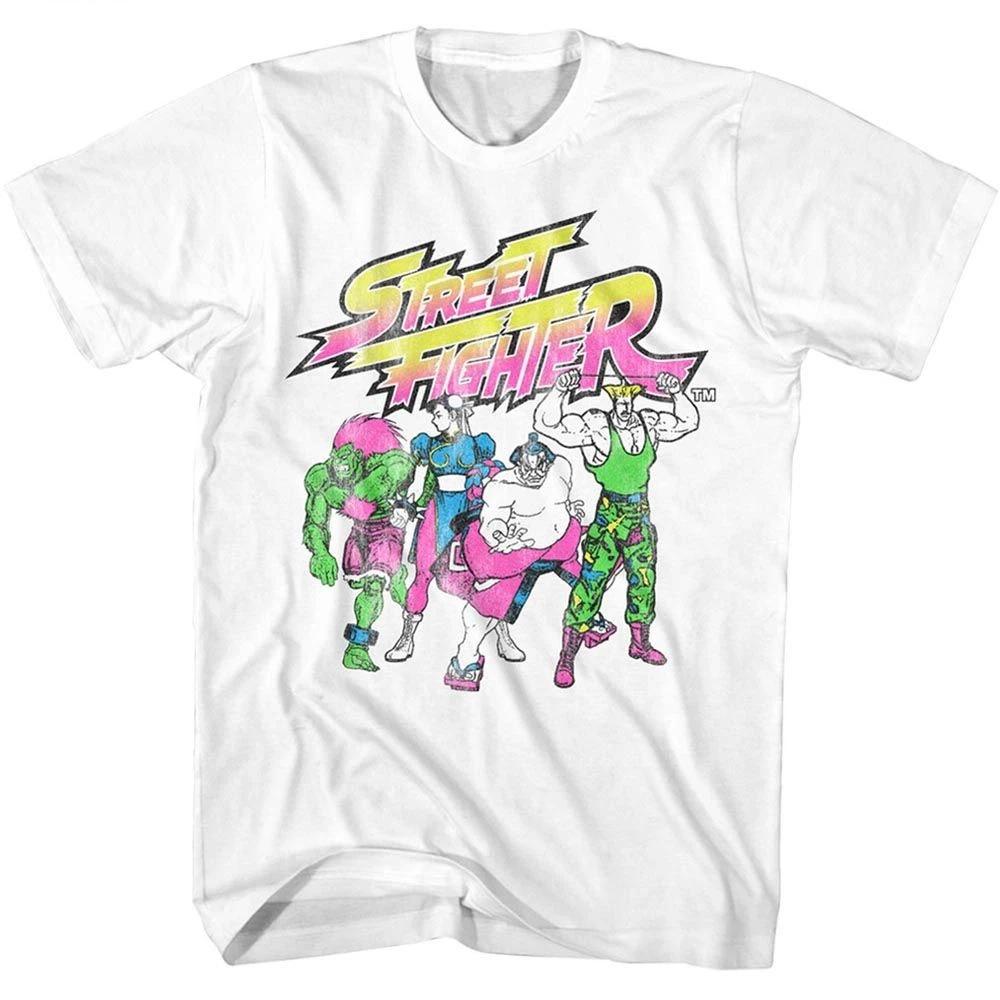 Street Fighter Sf 2 Neon Fighters White Gaming Children's T-shirt