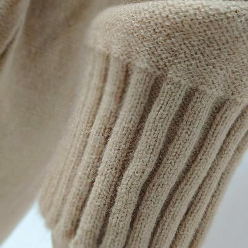 2025 European and American Style Women's Mid-Length Loose Knitted Cardigan Sweater