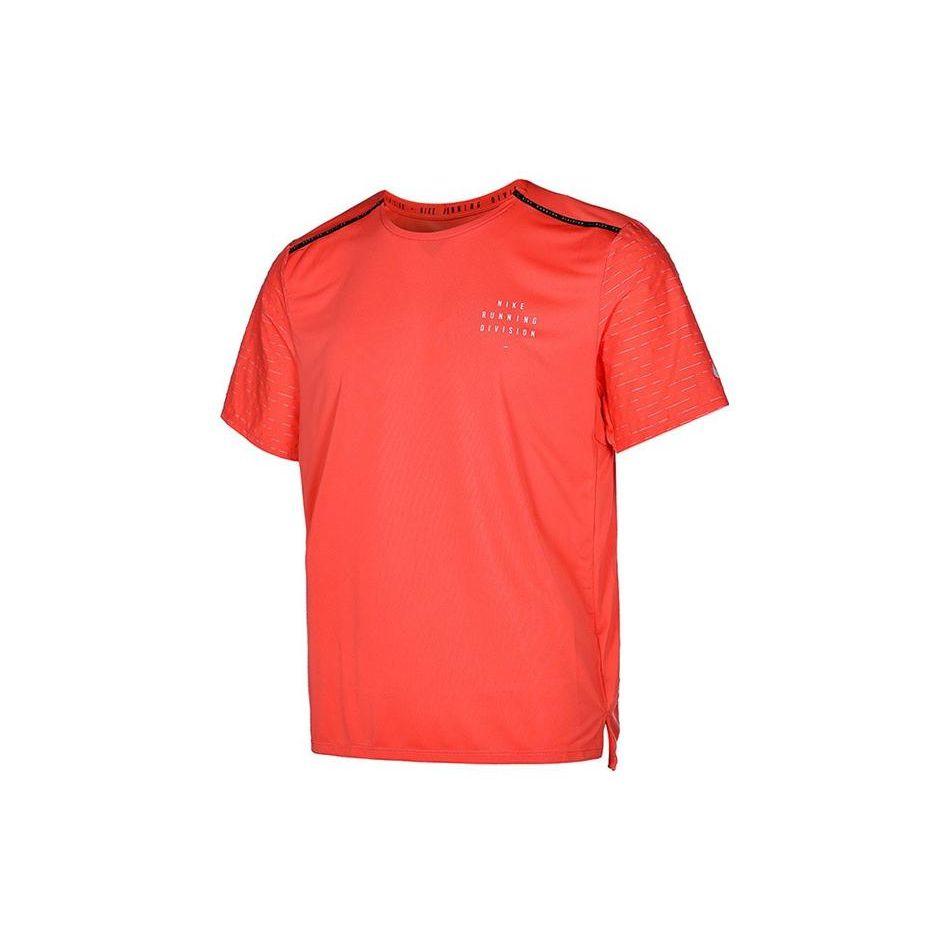 Nike Dri-Fit Rise 365 Run Division Быстросохнущая однотонная футболка с круглым вырезом и короткими рукавами Мужские топы Оранжевый DD4852-814