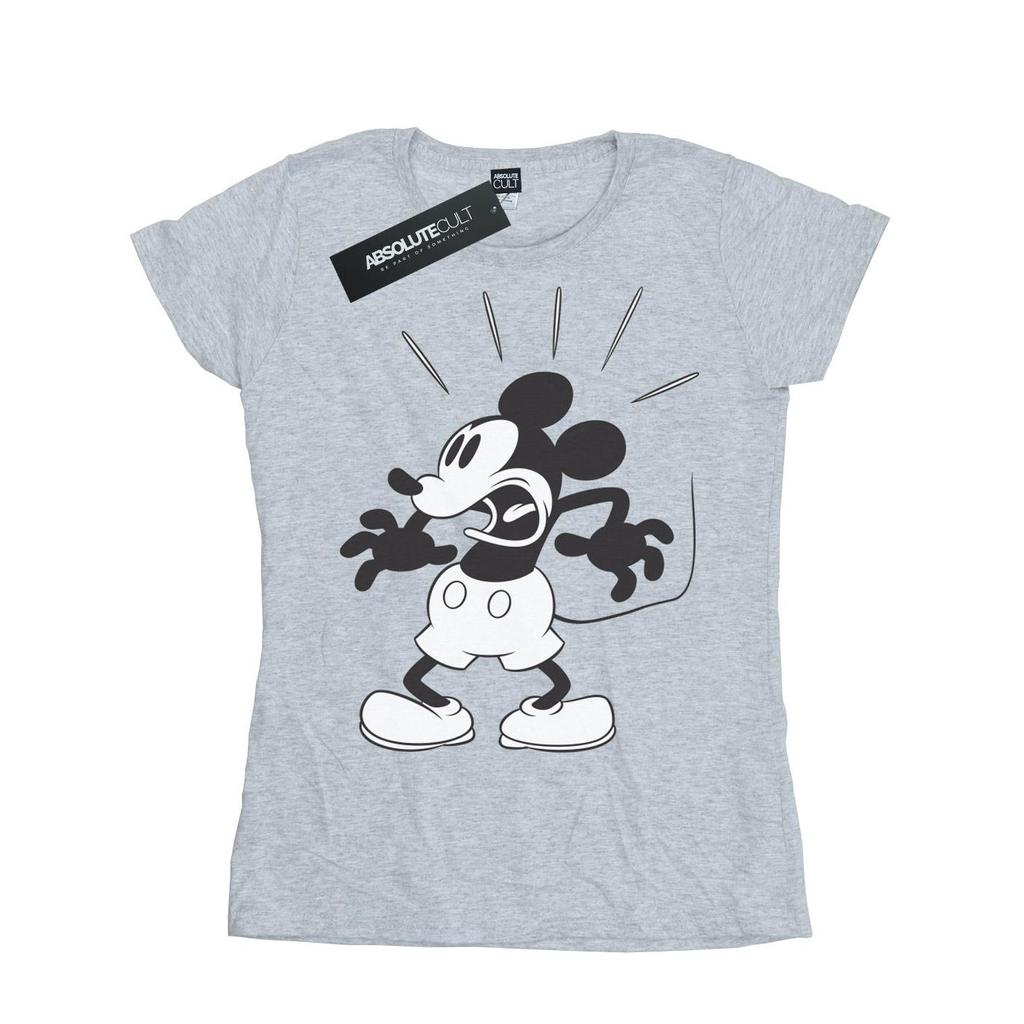 Disney Womens/Ladies Mickey Mouse Scared Cotton T-Shirt