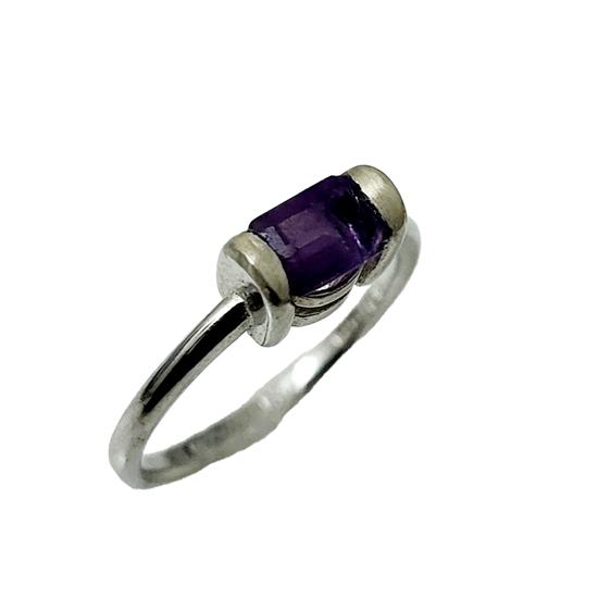 Natural Amethyst Gemstone 925 Sterling Silver Ring Size 5.5 US, Gift Ring