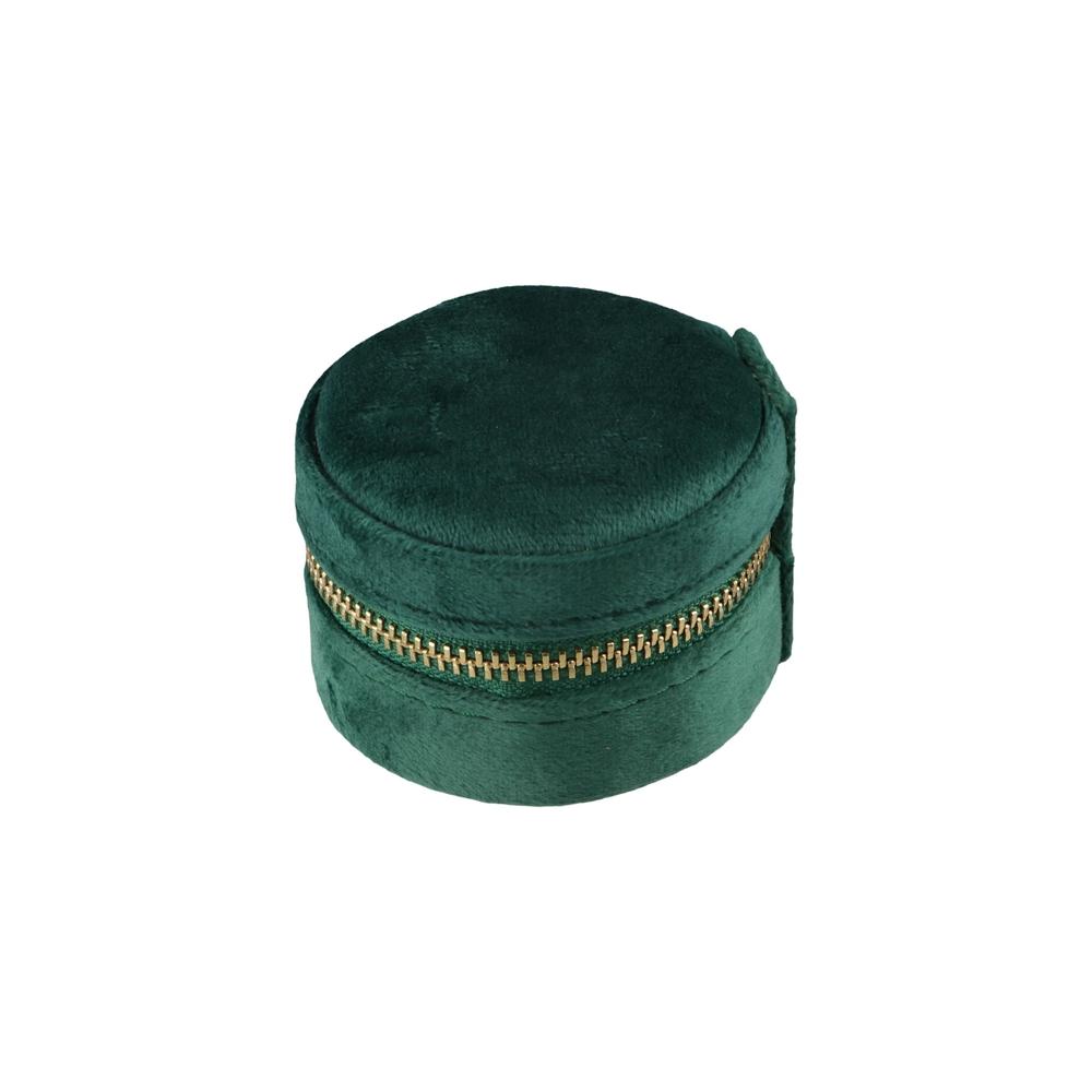 Mini Velvet Jewelry Box Round Shape Earrings Rings Bag Retro Jewelry Case Travel