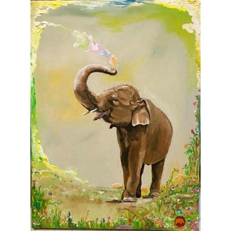 DIY Elephant 5D Diamond Painting Full Round Drill Rhinestone Animal Diamond Embroidery Cross Stitch Mosaic Kits Wall Art Decor