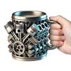 Кружка для кофе на тему двигателей V8 Ручная работа Кофейная чашка для автолюбителей Забавная 3D Большая вместимость Чайная кружка для горячих напитков для дома, офиса