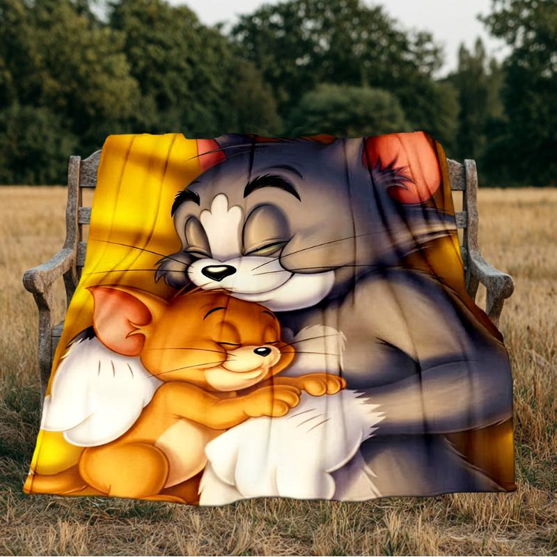 Cat And mouse Romance Blanket Flannel Throw for Sofa, Indoor, Camping, Living Room, Office, Chair, And Bed Soft Birthday Gift