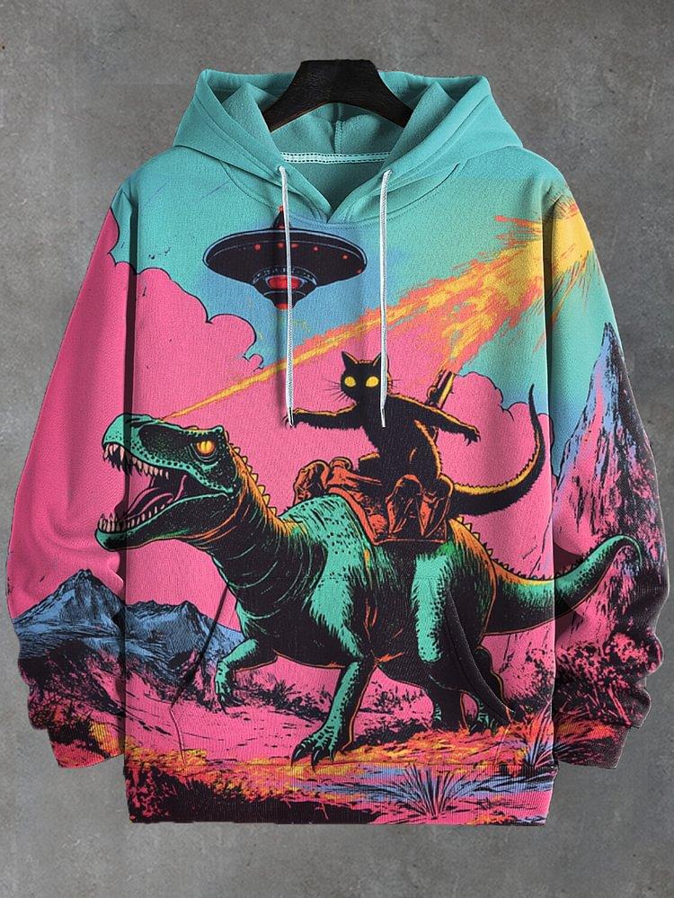 2026 Hoodies Funny Cat Dinosaur UFO Art 3D Printed Cartoon Sweatshirt Men Women Tracksuit Oversized Casual Street Y2k Coat