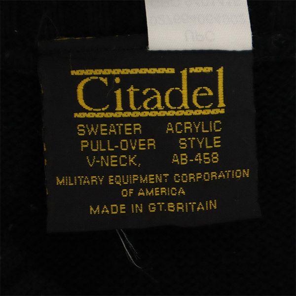 Citadel Сделано в Великобритании Свитер с длинным рукавом и V-образным вырезом ОЧЕНЬ БОЛЬШОЙ черный трикотаж Мужской Б/У