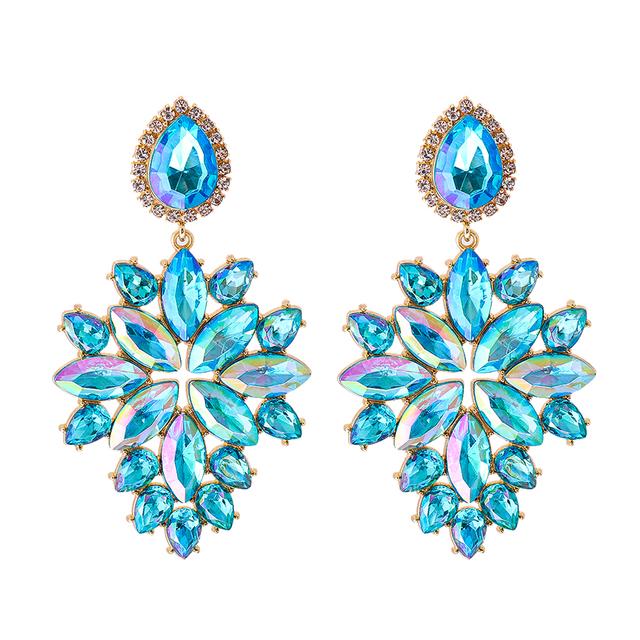 2022 New Products 16 Colors New Rhinestones Jewelry Statement Earrings Big Glass Drop Earrings for Women Fashion Accessories