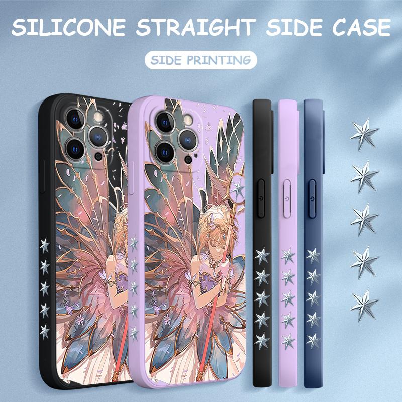 Cartoon Anime Phone Case for iPhone 15 14 13 12 11 Samsung Galaxy S23 S22 A52 A52S Soft Full Protection Square Liquid Silicone Cover