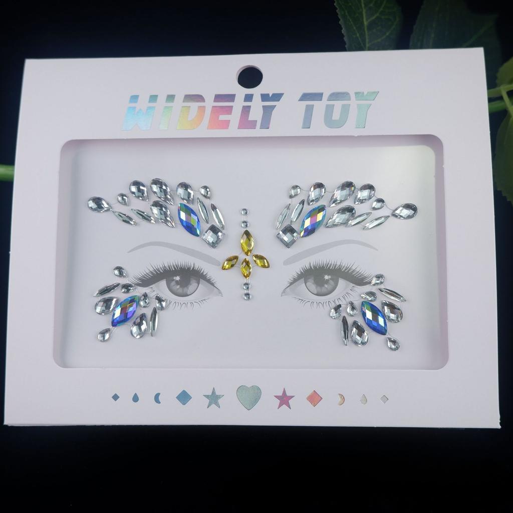 New Crystal Facial Eyebrow Sticker Eye Stickers Forehead Face Sticker Acrylic Gem Temporary Tattoo Party Rhinestone Makeup Tools