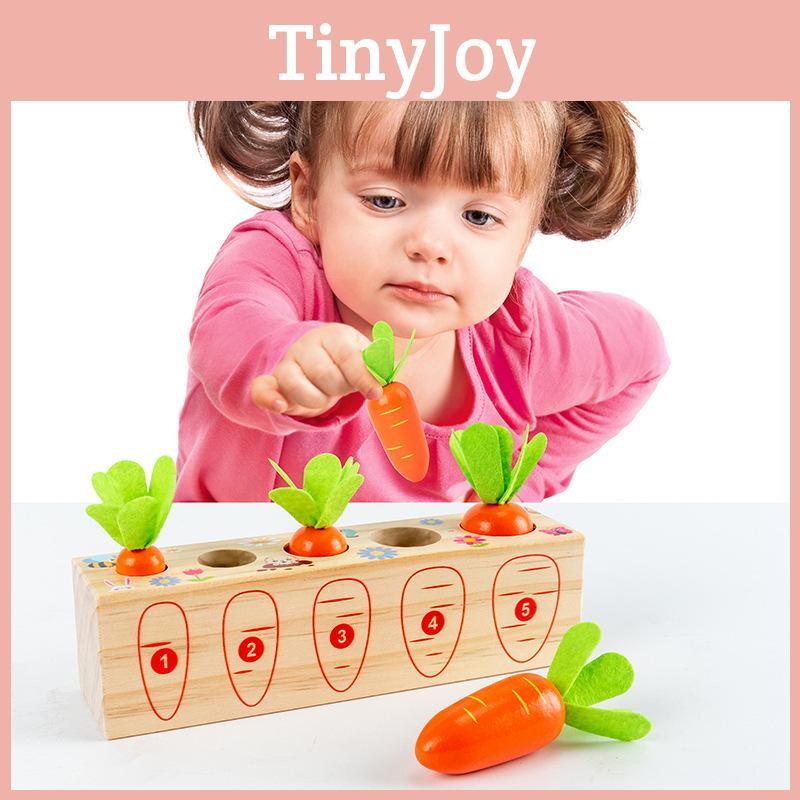 Морковь Цифровая Деревянная Игра-Каталка Развивающая Игрушка Для Малышей Обучение и Игра