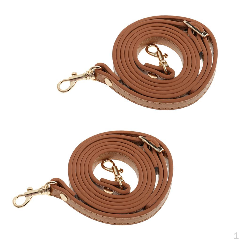 2pcs Adjustable Leather Handbags Belt Strap Handles Bag Accessories 1 Khaki, Length