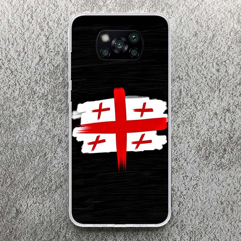 Georgia Flag Phone Case For Xiaomi Poco X3 Nfc X5 X6 X7 Pro F7 Ultra F6 F5 F4 M5S X4 GT M4 M3 F3 Soft Cover Silicone Shell
