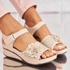 Fashion Ladies Sandals Fashion Flower Wedge Slope Heel Sandals Summer Casual Solid Colour Breathable Flip Flops Sandals Beach Shoes