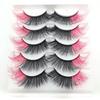 5 pairs/Tray Flexible Volume Colorful Eyelashes Long Makeup Party Lashes  Festival