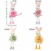 Soft Plush Easter Bunny Ornament Cartoon Easter Bunny Doll Rabbit Hanging Pendant  Festival Gift