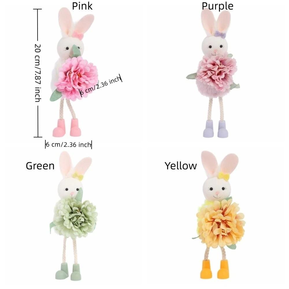 Soft Plush Easter Bunny Ornament Cartoon Easter Bunny Doll Rabbit Hanging Pendant Festival Gift