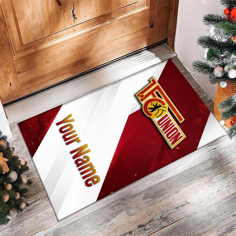 Union Berlin FC Printed Crystal Velvet Rug Non‑Slip Crystal Velvet Carpet For Sofa Bedroom Indoor Home Decoration