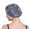 Knot Pleated Cotton Floral Print Turban Hat Head Cover Wrap Hat Soft Bonnet Sleep Night Cap