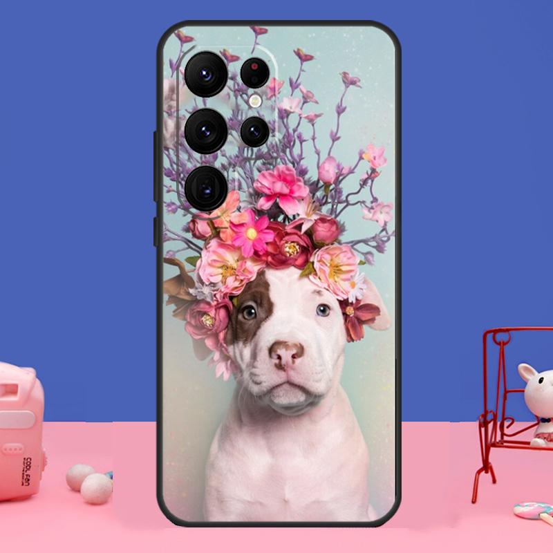 Pit Bull Lovely Pet Dog Pitbull Case For Samsung Galaxy S23 S22 S24 Ultra S8 S9 S10 Plus Note 10 20 Ultra S20 S21 FE Cover