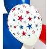 Fidgetkit 12-Inch Star Printing Latex Balloon(100 Pieces), Red, Blue, White, and Star Balloons for