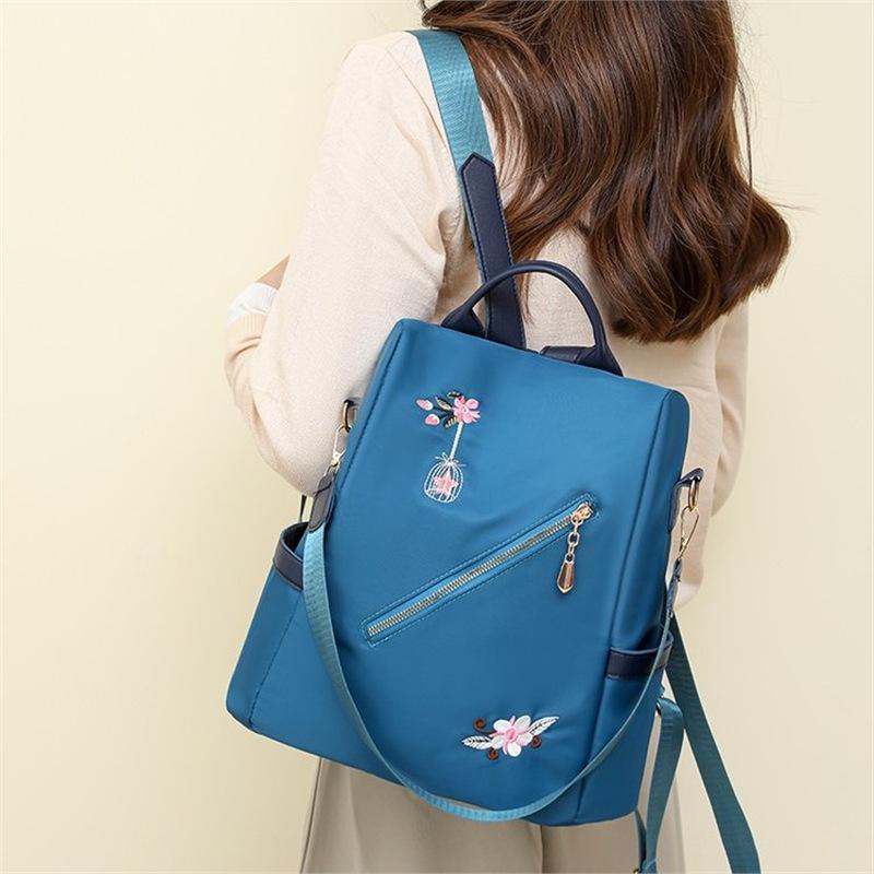 Водоотталкивающий рюкзак, женский рюкзак с вышивкой, противоугонный дорожный рюкзак