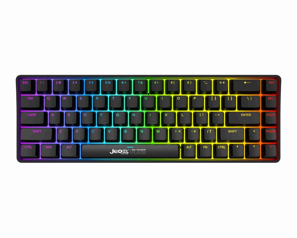 Jedel 68 Keys Wired Magnetic Switch RGB Lighting Mechanical Keyboard All Keys Anti-ghost Programmable Gaming Keyboard USB Type