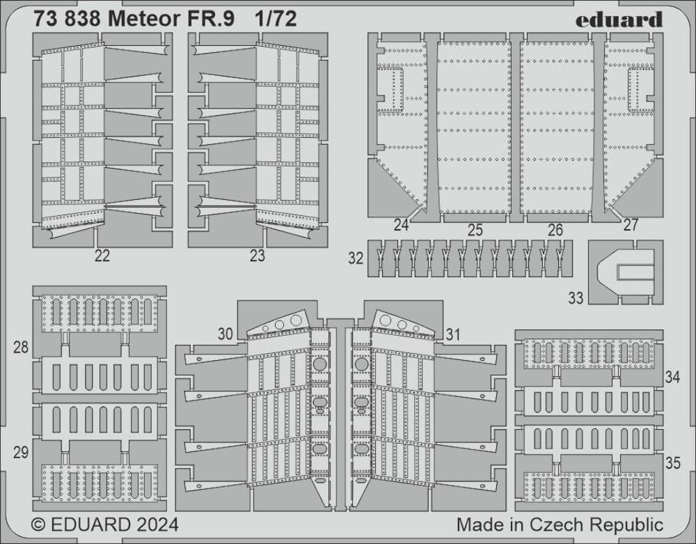 eduard Meteor Etched Parts for Plastic Model EDU73838 1/72 Photo-etched FR.9 (for Airfix)