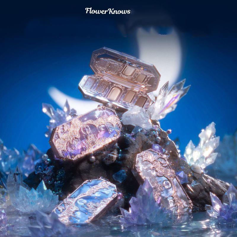 Flower Knows Mermaid Moonlight Палитра теней для век с мерцанием, матовая, хамелеон, водостойкая, 5 цветов