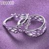925 Sterling Silver Geometric Hollow Ring Earrings Fashionable Wedding Jewelry