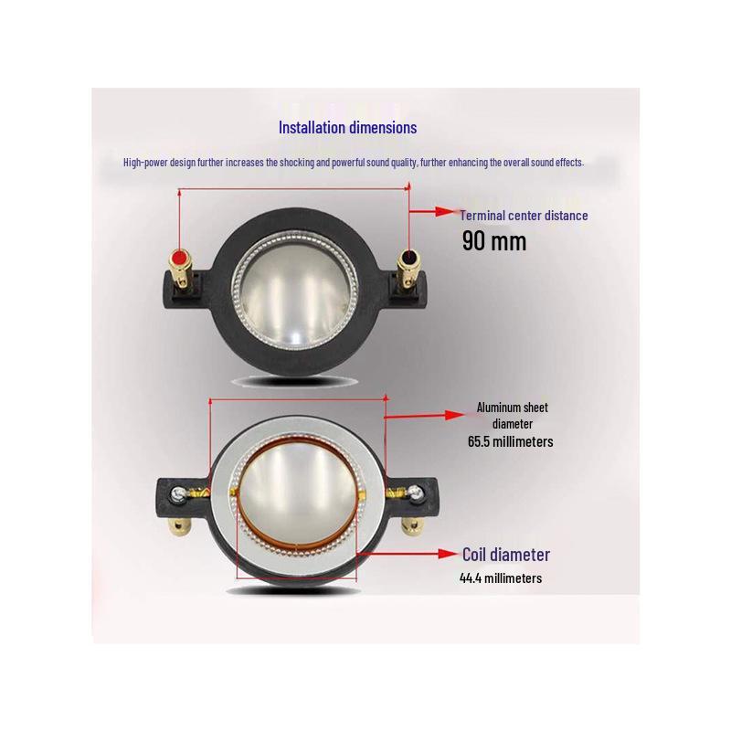 44-Core Titanium Diaphragm Speaker Horn with Copper-Clad Round Wire 44.4MM Repair Part