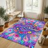 Floral Garden Theme Crystal Velvet Rug Personalized Custom Name Text Soft Floor Mat Home Decor