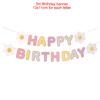 Boho Daisy Flower Garland Children's Birthday Party Pull Flags Happy Birthday Bunting Banner Spring Daisy Party Decorations