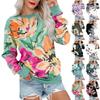 Women's Printed Sweatshirt Long Sleeve Round Neck Casual Comfortable Loose Lightweight Women's Sweatshirt
