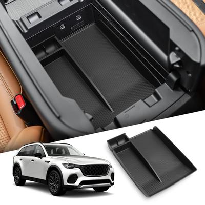Для Mazda CX-90/CX-70 2024 2025 CX90 CX70 Бокс для хранения подлокотника Автомобильный лоток Органайзеры Аксессуары TPE Наведение порядка Черный
