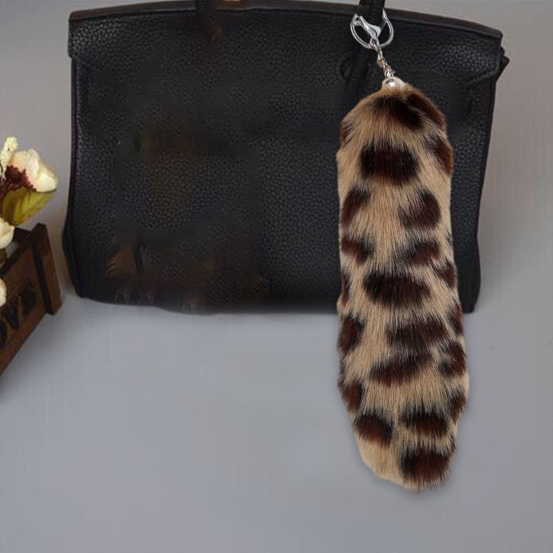 Women Girls Simulated Fox Tail Pendant Multiple Colors Decorative Keychain Furry Artificial Fur Fashion Gift Accessories