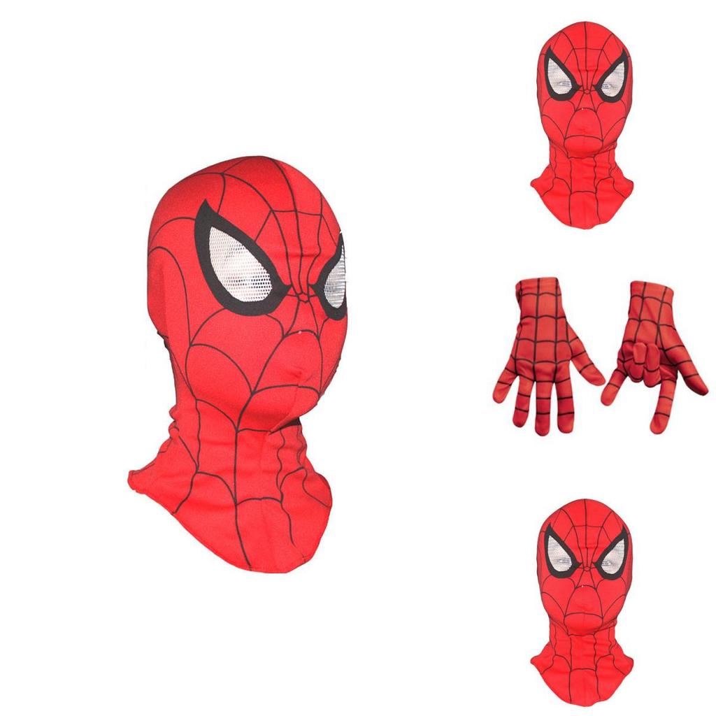 Adorable Kids Spiderman Costume Mask And Gloves Featuring Soft Comfortable Material