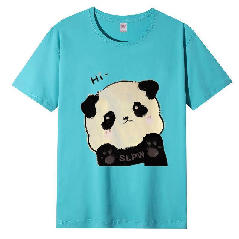 Summer Ladies Cute Cat Printed Cotton Breathable Style T-Shirt Short Sleeve