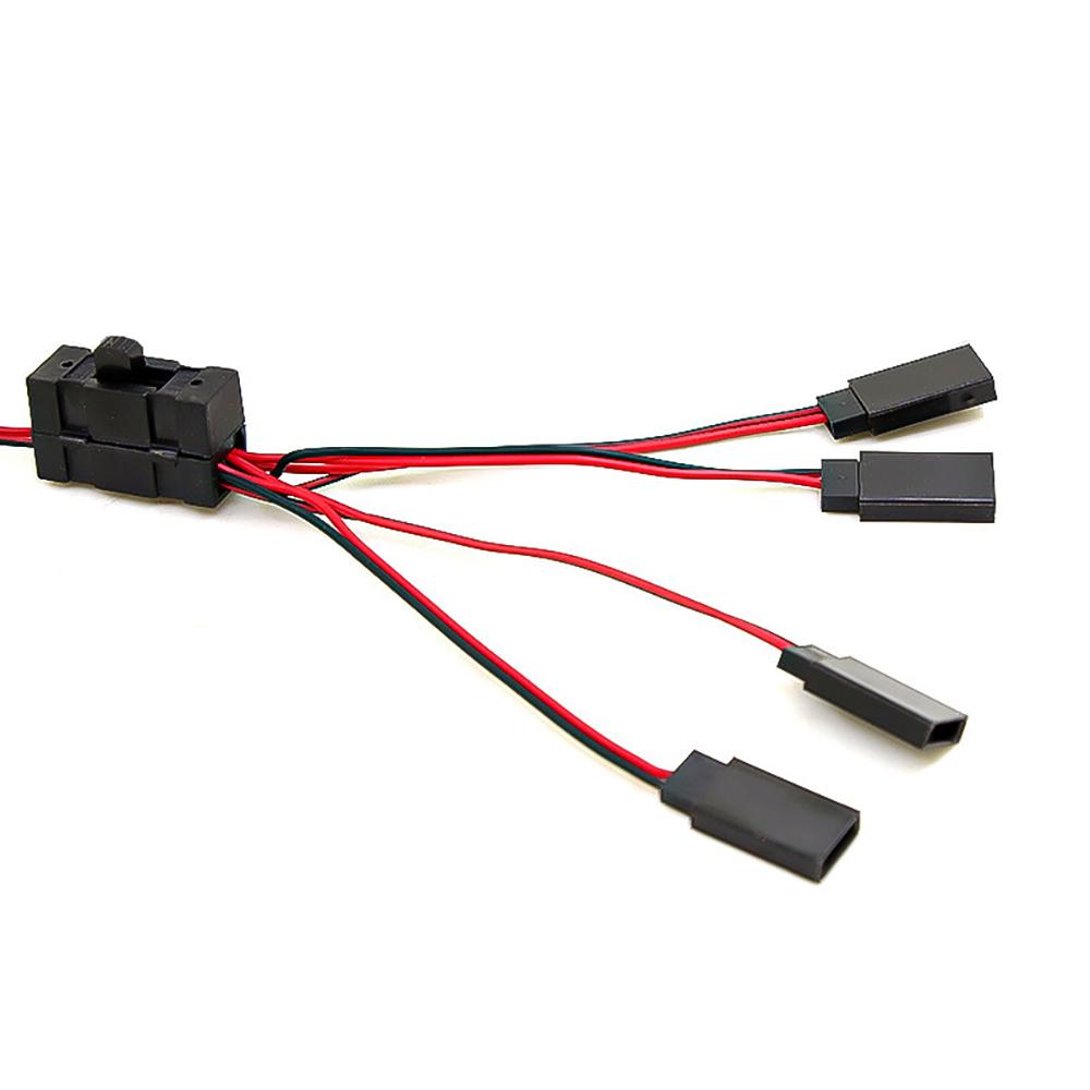 New 4-Way LED Light On/off Controller Switch Y Cable For 1/10 TRX-4 SCX10 RC Crawler