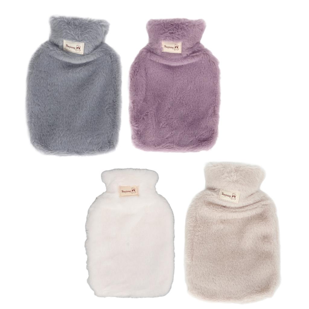 Мягкая грелка 1000 мл с широким горлом и нескользящей текстурой, теплая грелка с моющейся мягкой подкладкой