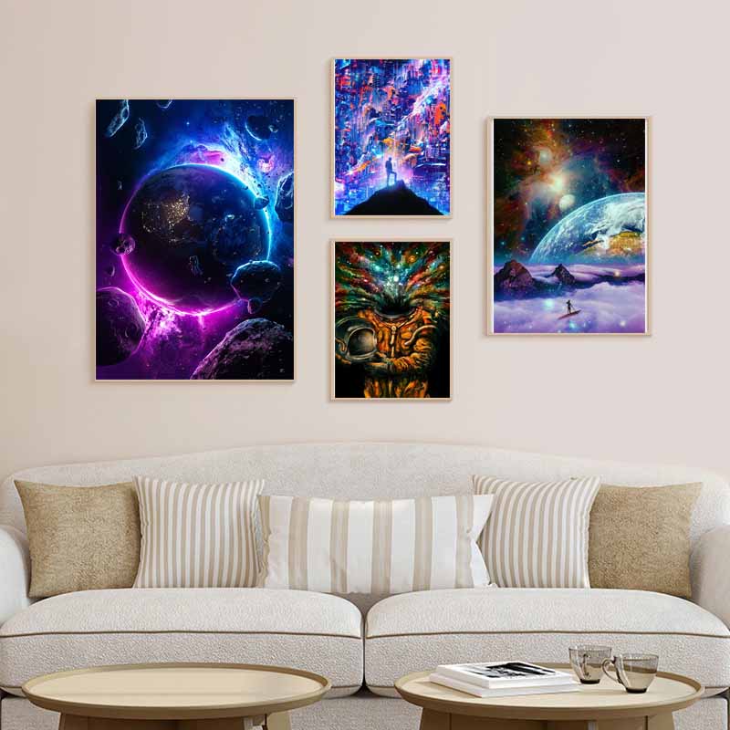 Astronaut Space Dreaming Poster Aesthetic White Paper Posters and Prints Wall Art Pictures for Living Room Bar Decoration Painting Home Decor
