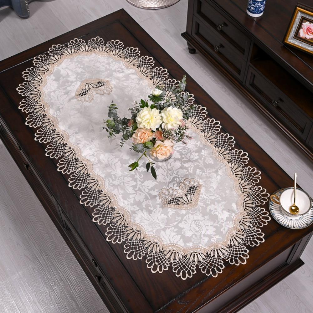Новая дакроновая скатерть для журнального столика овальной формы Европейская скатерть Вышитый дорожка на обеденный стол Дом