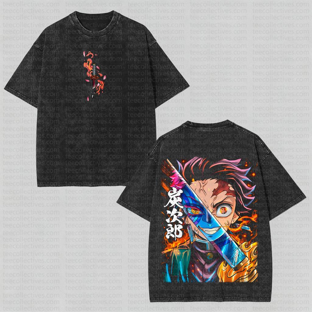 Men's Ghost Slayer Printed Short Sleeve T-shirt for Anime Fans and Fans Daily Street Dressing